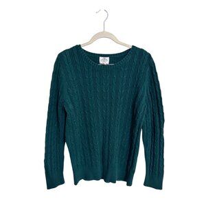 St.‎ Johns bay green cable knit fisherman sweater size XL preppy nautical